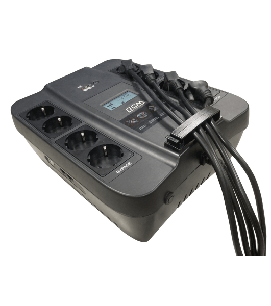 Источник бесперебойного питания Powercom Back-UPS SPIDER, Line-Interactive, LCD, AVR, 550VA/330W, Schuko, USB, черный (1456259)
