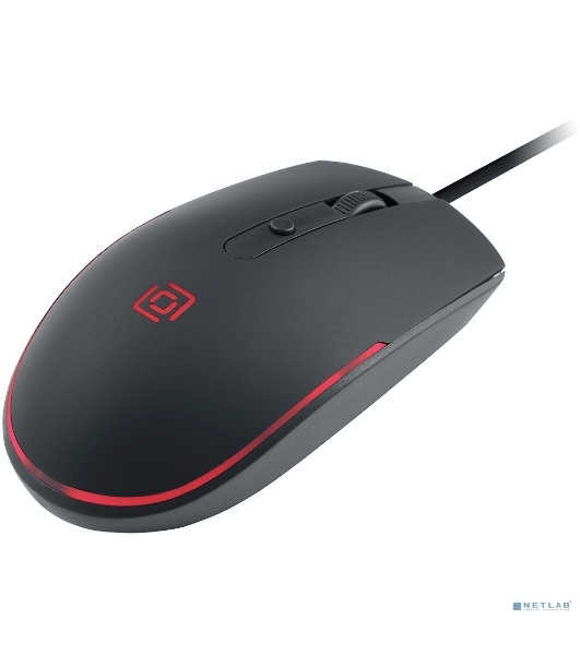 Мышь проводная Oklick 100M черный, 1600 dpi, USB, кнопки - 4
