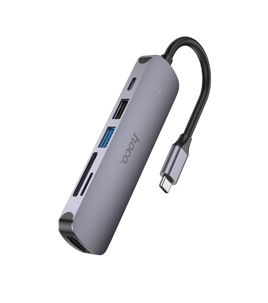 Док-станция Hoco HB28, USB Type-C, USB 3.0/PD100W/SD/TF/USB 2.0/HDMI, USB Type-C