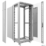 Шкаф телекоммуникационный напольный Cabeus, IP20, 12U, 730х600х600 мм (ВхШхГ), дверь: стекло, разборный, серый, фото3