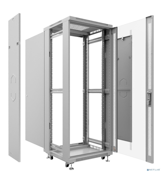 Шкаф телекоммуникационный напольный Cabeus, IP20, 12U, 730х600х600 мм (ВхШхГ), дверь: стекло, разборный, серый
