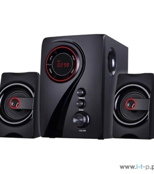 Мультимедийная акустическая система GINZZU GM-406 2.1 с Bluetooth. Выходная мощность (RMS) 40 Вт. Диапазон воспроизводимых частот: 40Гц - 20КГц. Bluetooth: V2.1. Встроенный аудио-плеер: SD-card, USB-flash до 32 Gb. FM радио: 87.5МГц - 108.0МГц. Вход AUX: стерео вход (2RCA). Пульт дистанционного управления - 21 кнопка. Эквалайзер: обычный, джаз, рок, поп, классика.