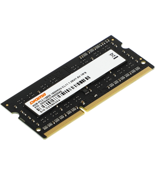 Оперативная память Digma, DDR3, 4GB (1x4 GB), 1600 MHz, CL11, SO-DIMM