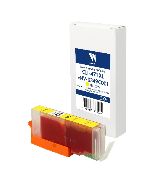 Картридж струйный NVPrint CLI-471XL (NV-0349C001) Yellow для Canon Pixma MG5740/MG6840/MG7740/TS5040/TS6040/TS8040/TS9040 (12 мл) совместимый