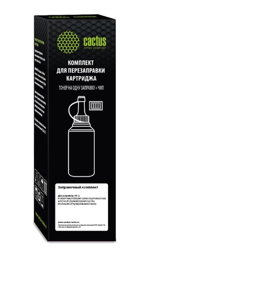 Тонер Cactus CS-RK-CE285A черный туба 85гр. с чипом для принтера HP LJ P1005/M1120/P1606w; Pro M125nw/M127fw/