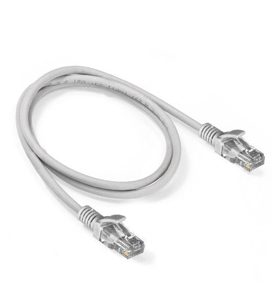 Патч-корд ExeGate EX286381RUS UTP-RJ45-RJ45-5e-1M-LSZH-GY, UTP, cat.5e, LSZH, 1м, серый