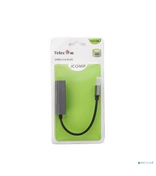 Кабель-переходник USB 3.0 (Am) --> LAN RJ-45 Ethernet 1000 Mbps, Aluminum Shell,Telecom TU312M