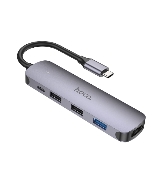 USB-концентратор Hoco HB27, USB Type-C, HDMI/PD/USB 3.0/USB 2.0, USB Type-C