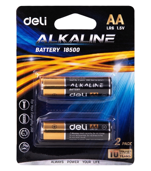 Батарея Deli E18500 AA (2шт) блистер