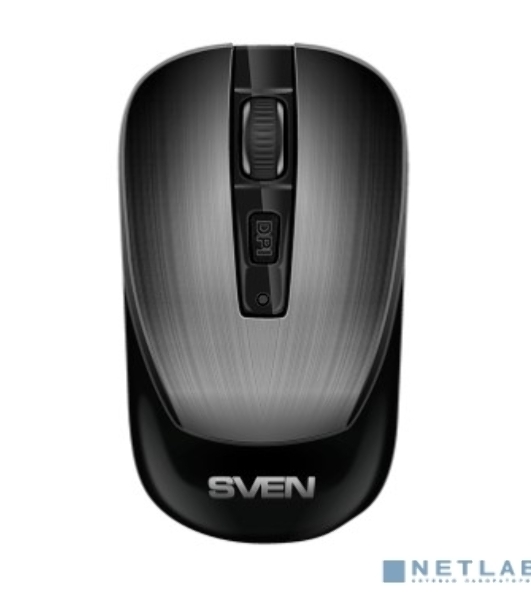 Мышь беспроводная SVEN RX-380W серый металлик, 1600 dpi, радиоканал, USB, кнопки - 4