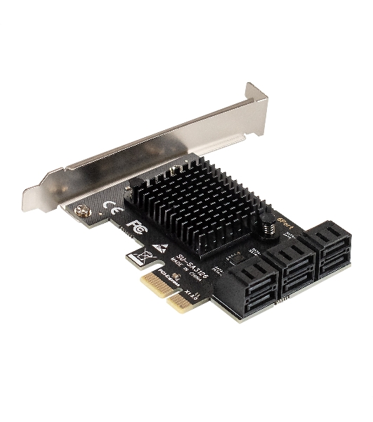 Контроллер ExeGate EXE-516v2 (PCI-E x1 v2.0, SATA3 6Gb/s, 6 int, ASMedia Chipset ASM1166)