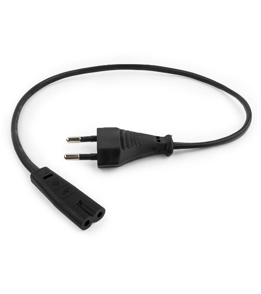 Кабель питания для ноутбуков, аудио/видео техники Gembird 0.5м, 2-pin, черный, пакет