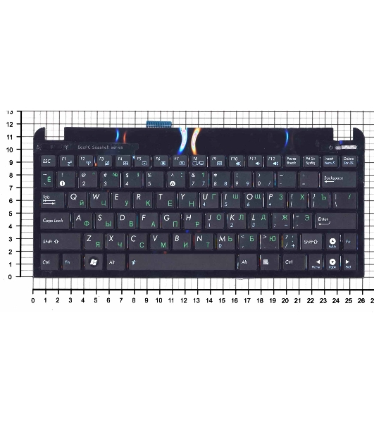 Клавиатура для ноутбука Asus Eee PC 1015 черная с рамкой