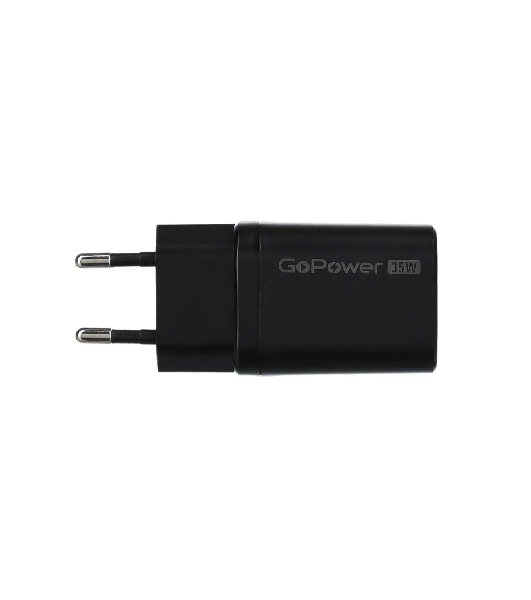 Сетевое зарядное устройство GOPOWER 1USB+1TYPE-C 35W QC3.0 00-00028403 черный