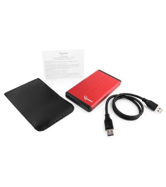 Внешний корпус 2.5' Gembird EE2-U3S-2, красный, USB 3.0, SATA