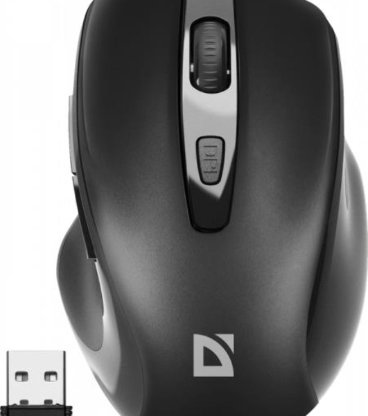 Мышь беспроводная Defender Prime MB-053 черный, 1600 dpi, радиоканал, USB, кнопки - 6