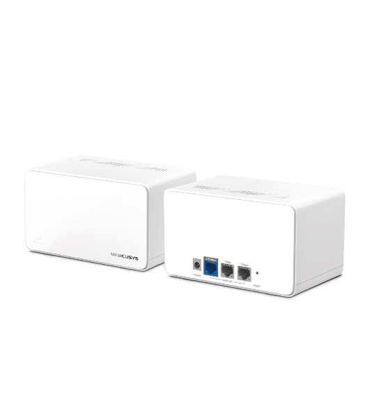 Домашняя Mesh Wi‑Fi система AX6000 Whole Home Mesh Wi-Fi 6 SystemSPEED: 1148 Mbps at 2.4 GHz + 4804 Mbps at 5 GHzSPEC: Internal Antennas, 1× 2.5 Gbps Port (WAN/LAN auto-sensing), 2× Gigabit Ports (WAN/LAN auto-sensing), 1024-QAM, OFDMA, HE160FEATURE: MERCUSYS APP, Router/AP