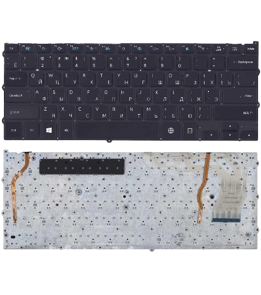 Клавиатура для ноутбука Samsung NP940X3G, черная с подсветкой