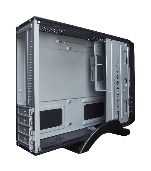 Компьютерный корпус MiniITX ExeGate MI-209 Black, miniITX/mATX, (M350, 80мм), 2хUSB, Audio