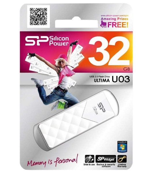 Флешка USB Silicon Power R/W 32Gb Ultima U03 SP032Gb,UF2U03V1W USB 2.0 белый