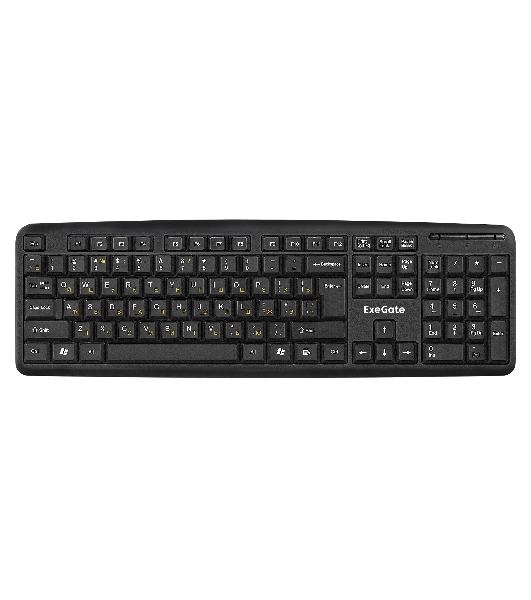 Клавиатура проводная Professional Standard LY-331L2-OEM (USB, полноразмерная, влагозащищенная, 104кл., Enter большой, длина кабеля 2,2м, черная, brown box)