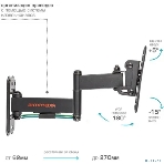 Кронштейн Arm media MARS-6 черный, 10 шт/уп. Кр. стал. настенный для TV 10'-32', max 25 кг, 5 ст св., нак. +5°-15°, пов. ±90° от ст. 62-270 мм. max VESA 100x100 мм., фото19