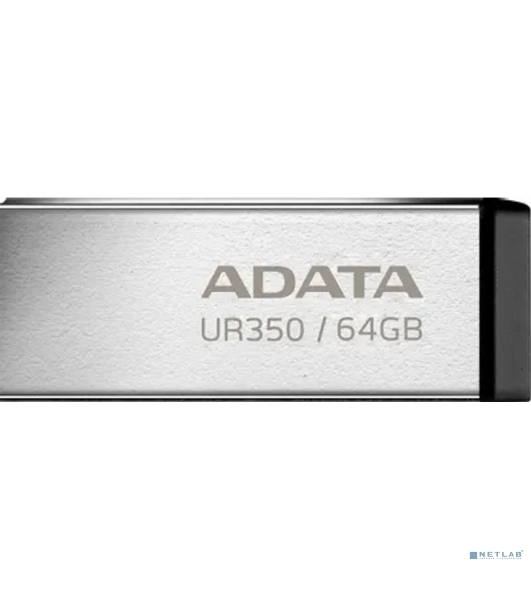 Флешка USB ADATA UR350 (UR350-64G-RSR/BK), 64Gb, USB 3.2, R/W 100/15, серебристый/черный