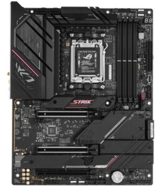 Материнская плата ASUS ROG STRIX B650E-I GAMING WIFI, AM5, AMD B650, 2xDDR5, 2xSATA, 2xM.2, 1xPCIe 5.0 x16, 1xHDMI, 1x 2.5Gb LAN, 4xUSB-A 3.2 Gen 2, 1xUSB-A 3.2 Gen 1, 1xUSB-C 3.2 Gen 2x2, 3x3.5 мм, 7.1, Mini-ITX