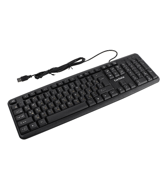 Клавиатура проводная Professional Standard LY-331L2-OEM (USB, полноразмерная, влагозащищенная, 104кл., Enter большой, длина кабеля 2,2м, черная, brown box)