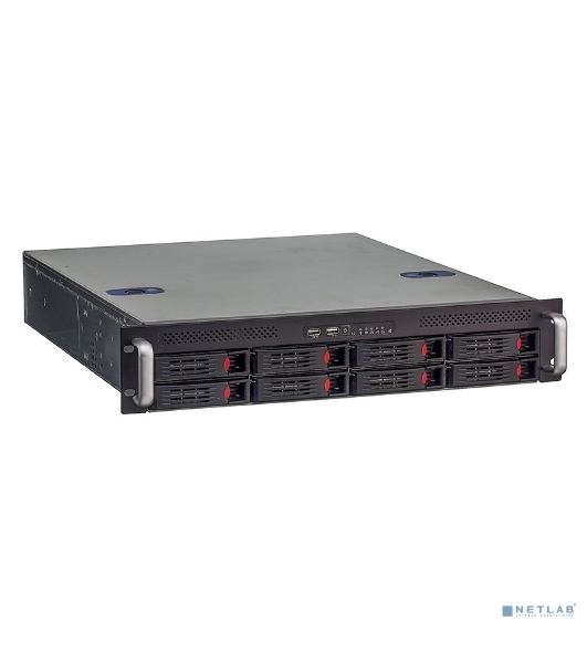 Серверный корпус ExeGate Pro 2U550-HS08 RM 19', высота 2U, глубина 550, БП 1U-500ADS, 8xHotSwap, USB