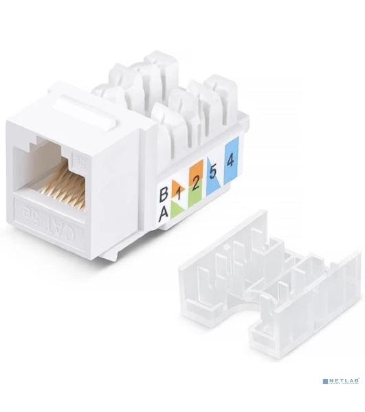 Модуль-вставка Keystone Jack RJ-45 ExeGate KJ-8P8C-SH-C6A-180-TL (Кат.6A, экранированная, 180 градусов, IDC Toolless (без инструмента))
