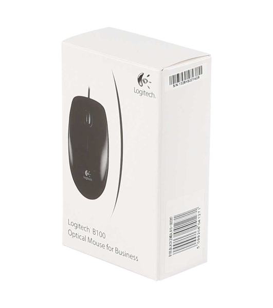 Мышь проводная Logitech B100 черный, 1000 dpi, USB, кнопки - 3