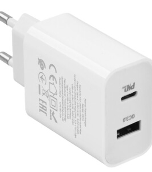 Сетевое зарядное устройство HOCO HC-66076 C97A/PD + QC 3.0/2 USB: Type-A + Type-C/Выход: 5V_9V_12V, 20W/белый