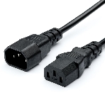 Кабель питания GoPower C14 (m)-C13 (f) 1.8м ПВХ удлинитель черный (1/10/100), фото3
