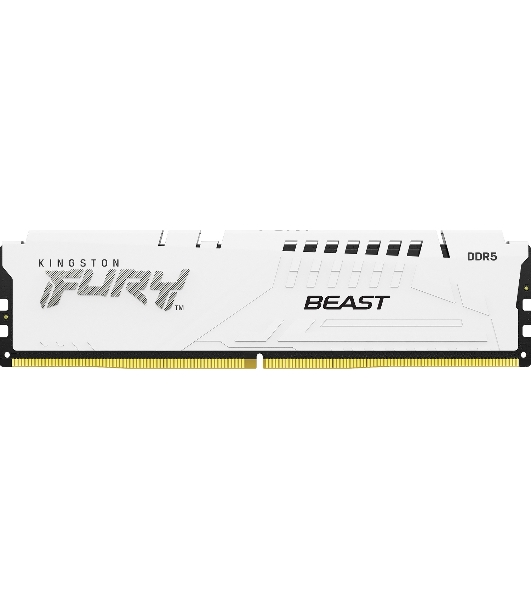 Оперативная память Kingston Fury Beast, DDR5, 16Gb (1x16GB), 5200MHz, CL40, DIMM, с радиатором, белый