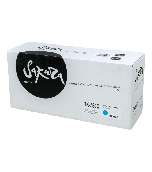 Картридж Sakura TK580C для Kyocera Mita FS-5150DN/5250DN, синий, 2800 к.