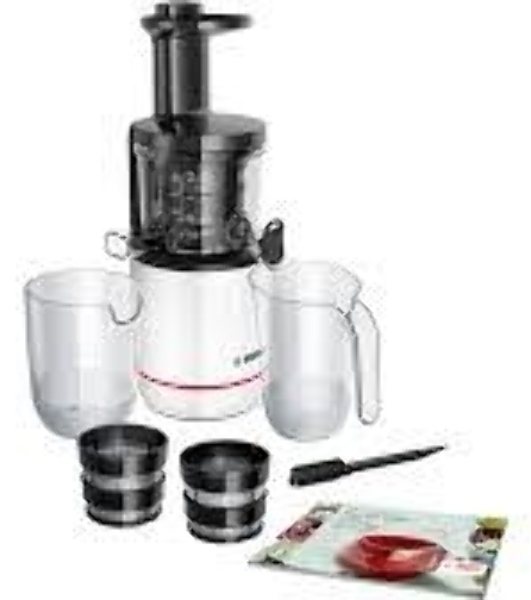 Соковыжималка Bosch MESM500W черный, шнековая вертикальная, 150 Вт, 1000 мл, электронное, реверс