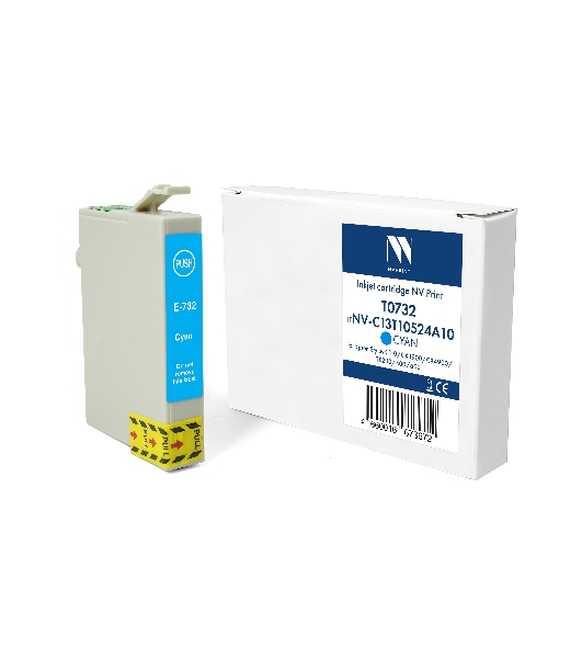 Картридж струйный NVPrint T0732 (NV-C13T10524A10) Cyan для Epson Stylus C110/СХ3900/CX4900/TX200/400/600 (13.5 мл) совместимый