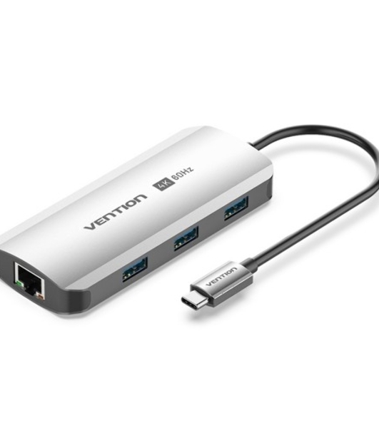 USB-концентратор Vention TQHHB, USB Type-C, USB/HDMI/RJ-45, USB Type-C