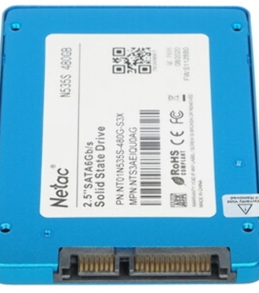 Накопитель SSD Netac N535S, 480Gb, SATA III, 2.5', 560/520