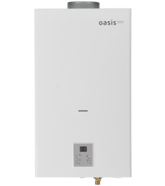 Водонагреватель газовый OASIS Home MW-12 белый, проточный, 12 л/мин, 24 кВт