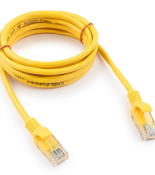 Патч-корд UTP Cablexpert cat.5e, 2м, литой, многожильный, желтый