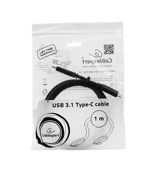 Кабель Cablexpert CCP-USB3.1-CMCM-1M USB3.1TypeC/USB3.1TypeC, 1м,