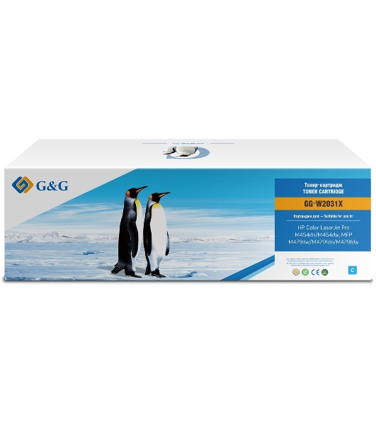 Картридж лазерный G&G GG-W2031X, 415X голубой (6000 стр.) для HP LJ M454/MFP M479