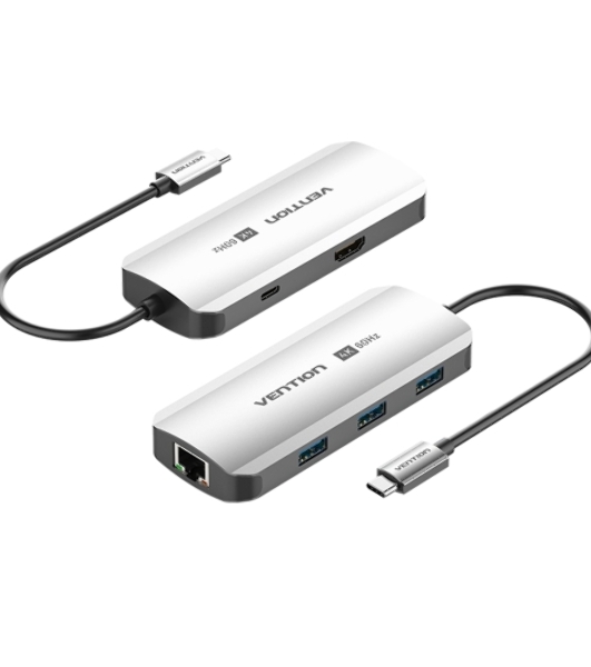 USB-концентратор Vention TQHHB, USB Type-C, USB/HDMI/RJ-45, USB Type-C