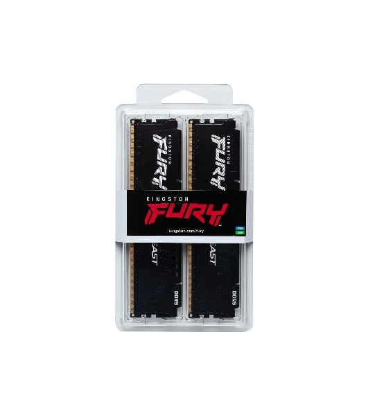 Оперативная память Kingston Fury Beast, DDR5, 64Gb (2x32 GB), 5600 MHz, CL36, радиатор, черный