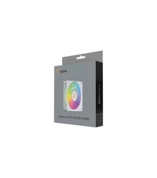 Вентилятор для корпуса Ocypus Gaммa F12 Elite WH ARGB, 120x120x25мм, 4-PIN PWM, 600-1800 RPM, 26 DBA MAX, HYDRO BEARING