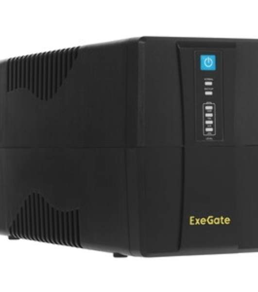 Источник бесперебойного питания ExeGate Power NB-850.LED.AVR.2SH.USB (850VA/510W, LED, AVR, 2*Schuko, USB, батарея 12V 9Ah, черный)
