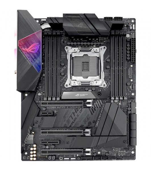 Материнская плата ASUS ROG STRIX X299-E GAMING II, LGA 2066, Intel X299, 8xDDR4, 8xSATA, 3xM.2, 1xPCIe 3.0 x8, 2xPCIe 3.0 x16, 1xPCIe x4, 1xPCIe x1, 2x 2.5Gb LAN, 1xUSB 3.2 Gen 2, 3xUSB 3.2 Gen 2, 2xUSB 2.0, 5x3.5 мм, 7.1, ATX