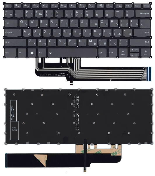Клавиатура для ноутбука Lenovo XIAOXIN Air-14 2019 540S-14 черная с подсветкой